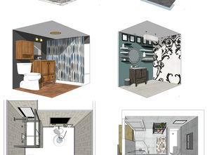 衛具、水具、潔具衛生間浴室SU模型設計圖下載